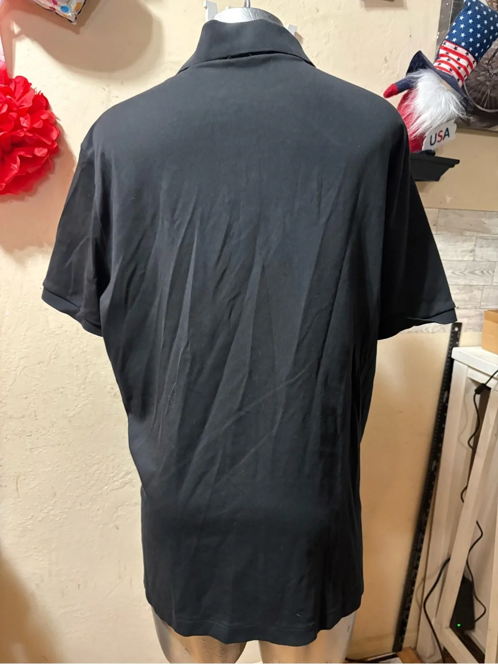 Ralph Lauren Black Polo with Gold Pony Embroidery